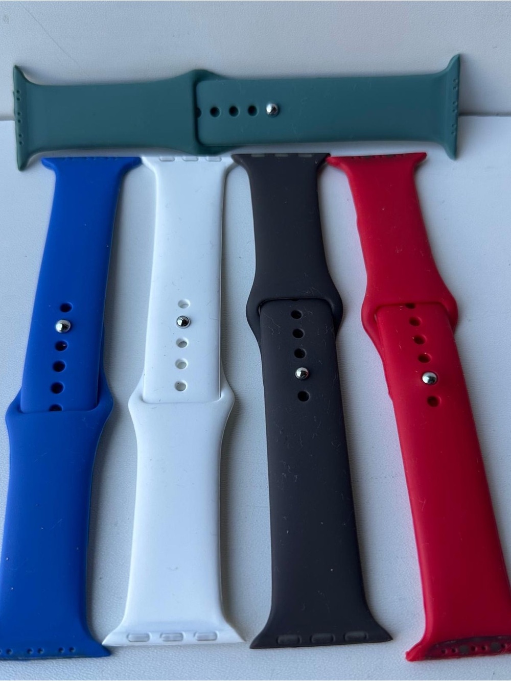 Lot of 5 Silicone Sport Bands for Apple Watch 42mm 44mm 45mm Multi Color Used